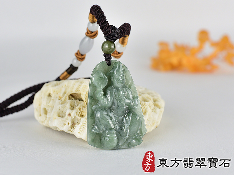 翡翠濟公項鍊玉珮(濟公:濟公牌A貨翡翠濟公玉珮、緬甸玉濟公玉墜)綠色花青種濟公,GG084。客製化訂做各種翡翠濟公吊墜玉珮項鍊。★附A貨翡翠雙證書 2.jpg