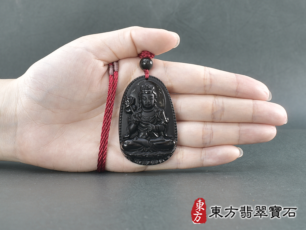 黑曜石大勢至菩薩項鍊玉珮(大勢至菩薩:大勢至菩薩牌黑曜石大勢至菩薩玉珮、黑曜石大勢至菩薩玉墜)。黑曜石大勢至菩薩GY2019。客製化訂做各種黑曜石大勢至菩薩吊墜玉珮項鍊。★附東方翡翠寶石保證卡 5.jpg