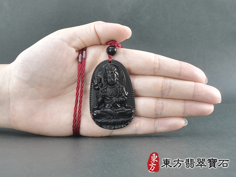 黑曜石大勢至菩薩項鍊玉珮(大勢至菩薩:大勢至菩薩牌黑曜石大勢至菩薩玉珮、黑曜石大勢至菩薩玉墜)。黑曜石大勢至菩薩GY2020。客製化訂做各種黑曜石大勢至菩薩吊墜玉珮項鍊。★附東方翡翠寶石保證卡 5.jpg