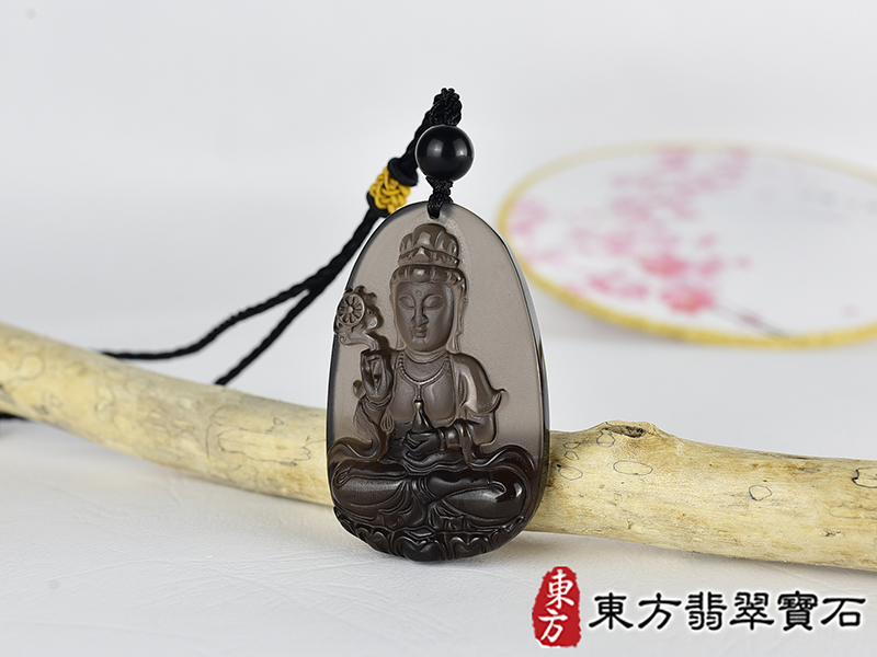 黑曜石如意輪菩薩項鍊玉珮(觀世音菩薩、如意輪觀音、法輪觀音:觀世音菩薩牌黑曜石觀世音菩薩玉珮、黑曜石觀世音菩薩玉墜)。黑曜石觀世音菩薩,GY2035。客製化訂做各種黑曜石觀世音菩薩吊墜玉珮項鍊。★附東方翡翠寶 1.jpg