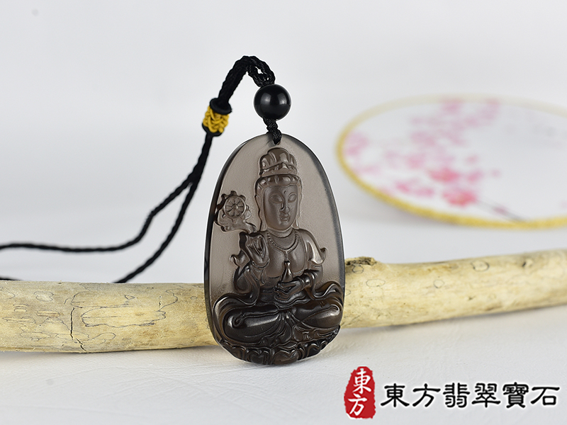 黑曜石如意輪菩薩項鍊玉珮(觀世音菩薩、如意輪觀音、法輪觀音:觀世音菩薩牌黑曜石觀世音菩薩玉珮、黑曜石觀世音菩薩玉墜)。黑曜石觀世音菩薩,GY2035。客製化訂做各種黑曜石觀世音菩薩吊墜玉珮項鍊。★附東方翡翠寶 2.jpg