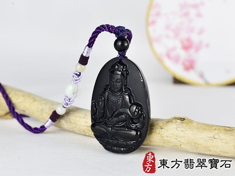 黑曜石如意菩薩項鍊玉珮(觀世音菩薩、如意觀音:觀世音菩薩牌黑曜石觀世音菩薩玉珮、黑曜石觀世音菩薩玉墜)。黑曜石觀世音菩薩,GY2041。客製化訂做各種黑曜石觀世音菩薩吊墜玉珮項鍊。★附東方翡翠寶 1.jpg