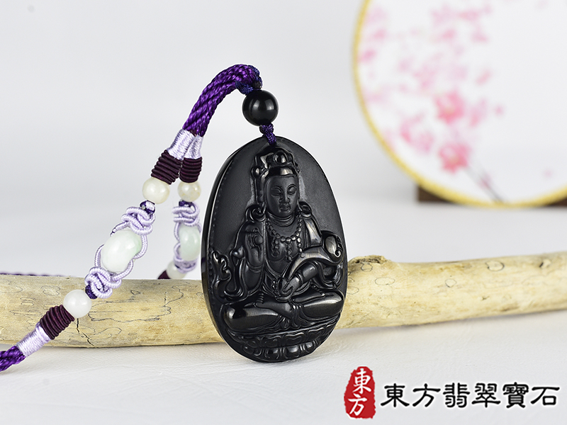 黑曜石如意菩薩項鍊玉珮(觀世音菩薩、如意觀音:觀世音菩薩牌黑曜石觀世音菩薩玉珮、黑曜石觀世音菩薩玉墜)。黑曜石觀世音菩薩,GY2041。客製化訂做各種黑曜石觀世音菩薩吊墜玉珮項鍊。★附東方翡翠寶 2.jpg