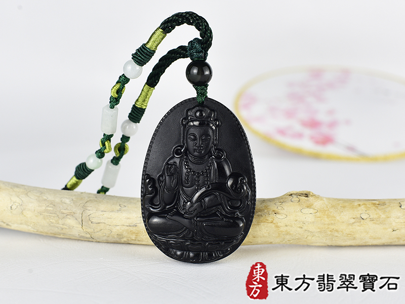 黑曜石如意菩薩項鍊玉珮(觀世音菩薩、如意觀音:觀世音菩薩牌黑曜石觀世音菩薩玉珮、黑曜石觀世音菩薩玉墜)。黑曜石觀世音菩薩,GY2044。客製化訂做各種黑曜石觀世音菩薩吊墜玉珮項鍊。★附東方翡翠寶 0.jpg