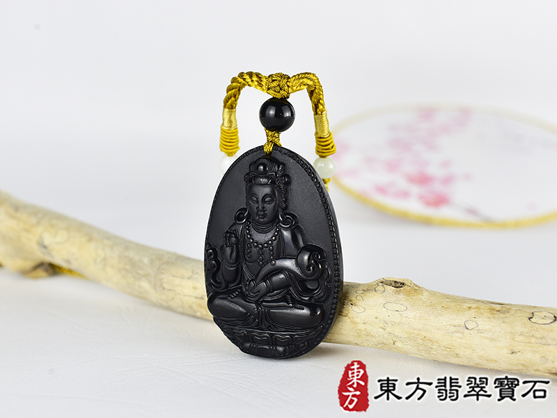 黑曜石如意菩薩項鍊玉珮(觀世音菩薩、如意觀音:觀世音菩薩牌黑曜石觀世音菩薩玉珮、黑曜石觀世音菩薩玉墜)。黑曜石觀世音菩薩,GY2045。客製化訂做各種黑曜石觀世音菩薩吊墜玉珮項鍊。★附東方翡翠寶 1.jpg