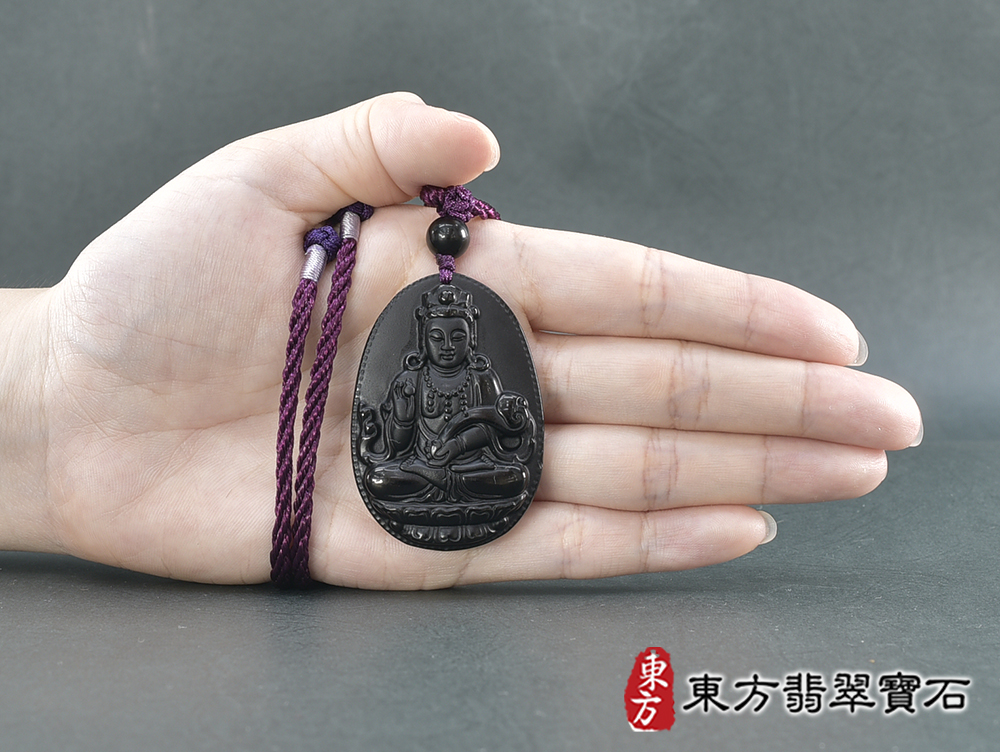 黑曜石如意菩薩項鍊玉珮(觀世音菩薩、如意觀音:觀世音菩薩牌黑曜石觀世音菩薩玉珮、黑曜石觀世音菩薩玉墜)。黑曜石觀世音菩薩,GY2047。客製化訂做各種黑曜石觀世音菩薩吊墜玉珮項鍊。★附東方翡翠寶 5.jpg