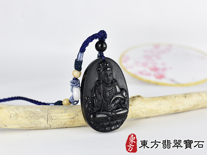 黑曜石如意菩薩項鍊玉珮(觀世音菩薩、如意觀音:觀世音菩薩牌黑曜石觀世音菩薩玉珮、黑曜石觀世音菩薩玉墜)。黑曜石觀世音菩薩,GY2048。客製化訂做各種黑曜石觀世音菩薩吊墜玉珮項鍊。★附東方翡翠寶 2.jpg
