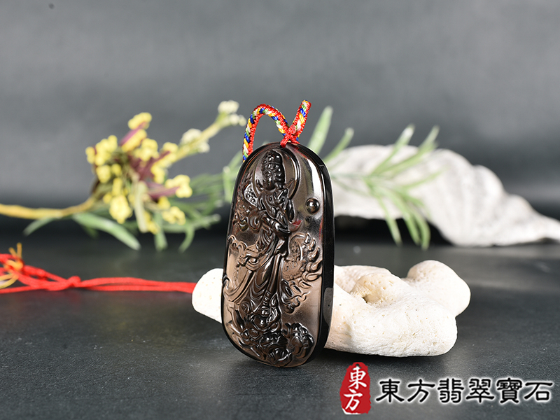 黑曜石乘龍觀音項鍊玉珮(乘龍觀音:乘龍觀音牌黑曜石乘龍觀音玉珮、黑曜石乘龍觀音玉墜)。黑曜石乘龍觀音GY2079。客製化訂做各種黑曜石乘龍觀音吊墜玉珮項鍊。★附東方翡翠寶石保證卡 1.jpg