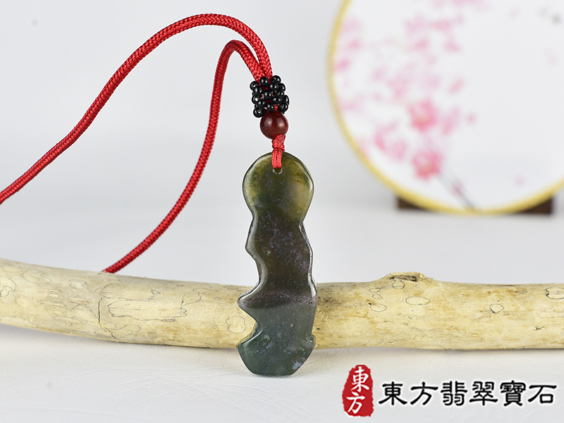 水草玉灑水觀音項鍊玉珮(觀世音菩薩、灑水觀音:觀音牌水草玉觀音玉珮、水草玉觀音玉墜)。水草玉觀音,GY2083。客製化訂做各種水草玉觀音吊墜玉珮項鍊。★附東方翡翠寶石保證卡 3.jpg