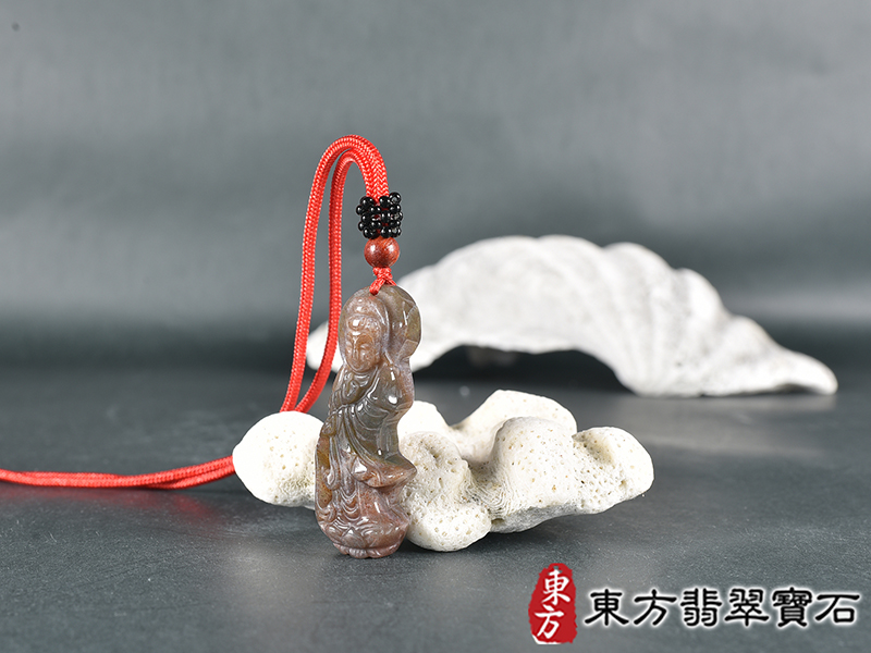 水草玉灑水觀音項鍊玉珮(觀世音菩薩、灑水觀音:觀音牌水草玉觀音玉珮、水草玉觀音玉墜)。水草玉觀音,GY2086。客製化訂做各種水草玉觀音吊墜玉珮項鍊。★附東方翡翠寶石保證卡 4.jpg
