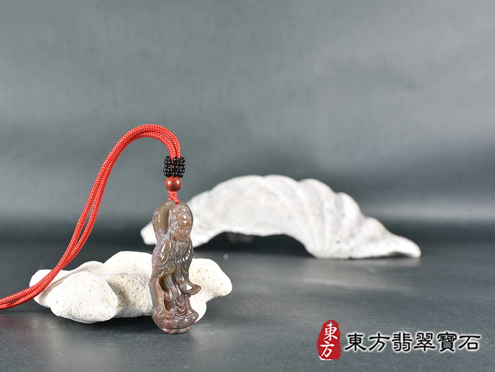 水草玉灑水觀音項鍊玉珮(觀世音菩薩、灑水觀音:觀音牌水草玉觀音玉珮、水草玉觀音玉墜)。水草玉觀音,GY2086。客製化訂做各種水草玉觀音吊墜玉珮項鍊。★附東方翡翠寶石保證卡 7.jpg