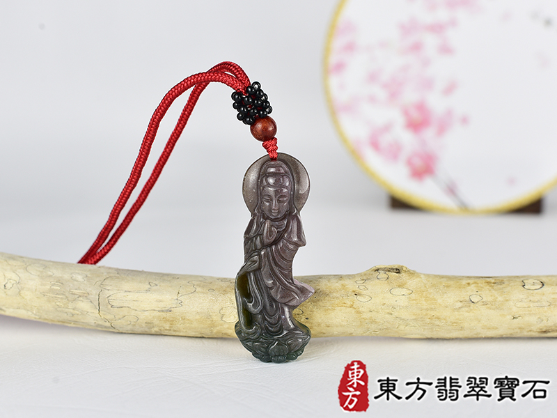 水草玉灑水觀音項鍊玉珮(觀世音菩薩、灑水觀音:觀音牌水草玉觀音玉珮、水草玉觀音玉墜)。水草玉觀音,GY2088。客製化訂做各種水草玉觀音吊墜玉珮項鍊。★附東方翡翠寶石保證卡 0.jpg