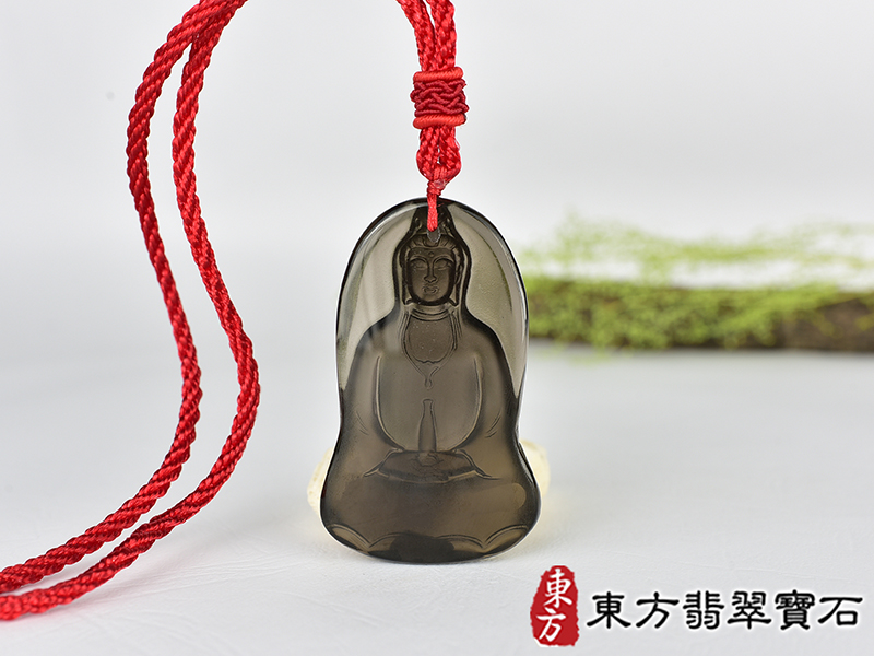 黑曜石寶瓶觀音項鍊玉珮(觀世音菩薩:寶瓶觀音牌黑曜石觀音玉珮、黑曜石寶瓶觀音玉墜)。黑曜石寶瓶觀音,GY2131。客製化訂做各種黑曜石寶瓶觀音吊墜玉珮項鍊。★附東方翡翠寶石保證卡 3.jpg