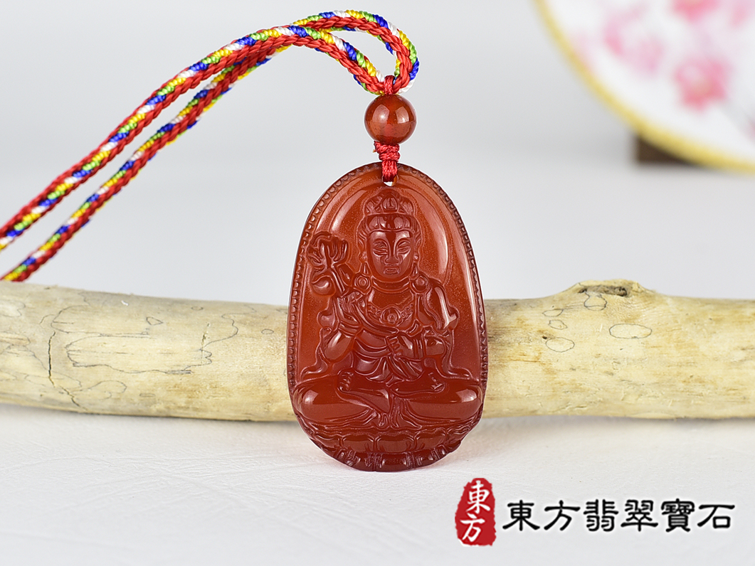 紅瑪瑙大勢至菩薩項鍊玉珮(大勢至菩薩:大勢至菩薩牌紅瑪瑙大勢至菩薩玉珮、紅瑪瑙大勢至菩薩玉墜)。紅瑪瑙大勢至菩薩GY2147。客製化訂做各種紅瑪瑙大勢至菩薩吊墜玉珮項鍊。★附東方翡翠寶石保證卡 0.jpg