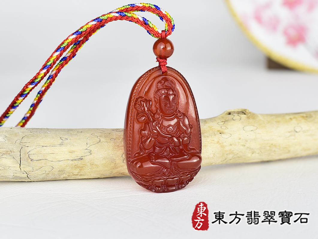 紅瑪瑙大勢至菩薩項鍊玉珮(大勢至菩薩:大勢至菩薩牌紅瑪瑙大勢至菩薩玉珮、紅瑪瑙大勢至菩薩玉墜)。紅瑪瑙大勢至菩薩GY2147。客製化訂做各種紅瑪瑙大勢至菩薩吊墜玉珮項鍊。★附東方翡翠寶石保證卡 2.jpg