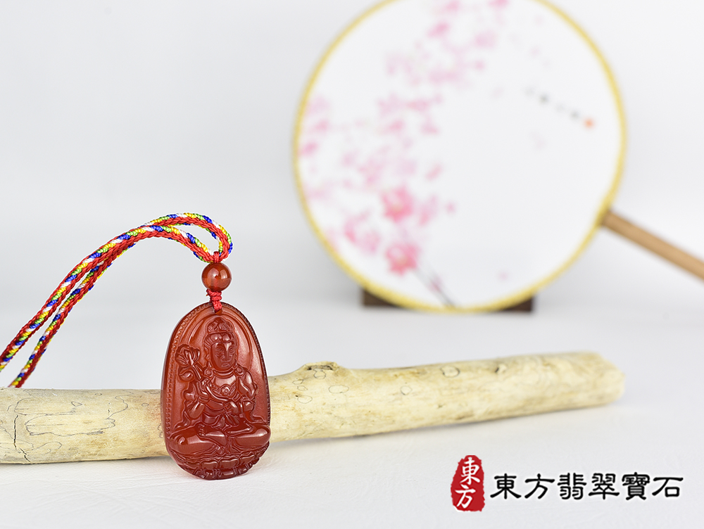 紅瑪瑙大勢至菩薩項鍊玉珮(大勢至菩薩:大勢至菩薩牌紅瑪瑙大勢至菩薩玉珮、紅瑪瑙大勢至菩薩玉墜)。紅瑪瑙大勢至菩薩GY2147。客製化訂做各種紅瑪瑙大勢至菩薩吊墜玉珮項鍊。★附東方翡翠寶石保證卡 4.jpg