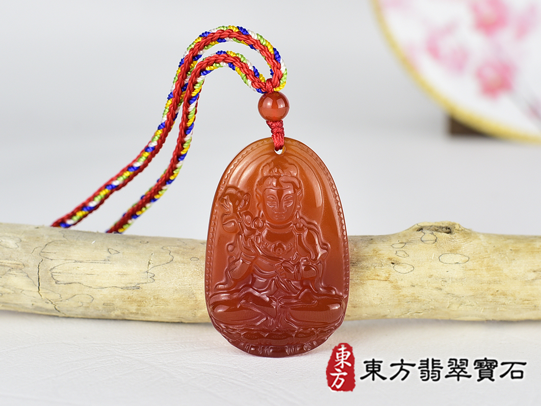 紅瑪瑙大勢至菩薩項鍊玉珮(大勢至菩薩:大勢至菩薩牌紅瑪瑙大勢至菩薩玉珮、紅瑪瑙大勢至菩薩玉墜)。紅瑪瑙大勢至菩薩GY2148。客製化訂做各種紅瑪瑙大勢至菩薩吊墜玉珮項鍊。★附東方翡翠寶石保證卡 0.jpg