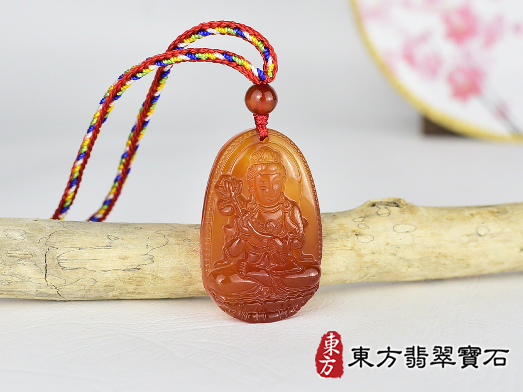 紅瑪瑙大勢至菩薩項鍊玉珮(大勢至菩薩:大勢至菩薩牌紅瑪瑙大勢至菩薩玉珮、紅瑪瑙大勢至菩薩玉墜)。紅瑪瑙大勢至菩薩GY2149。客製化訂做各種紅瑪瑙大勢至菩薩吊墜玉珮項鍊。★附東方翡翠寶石保證卡 2.jpg