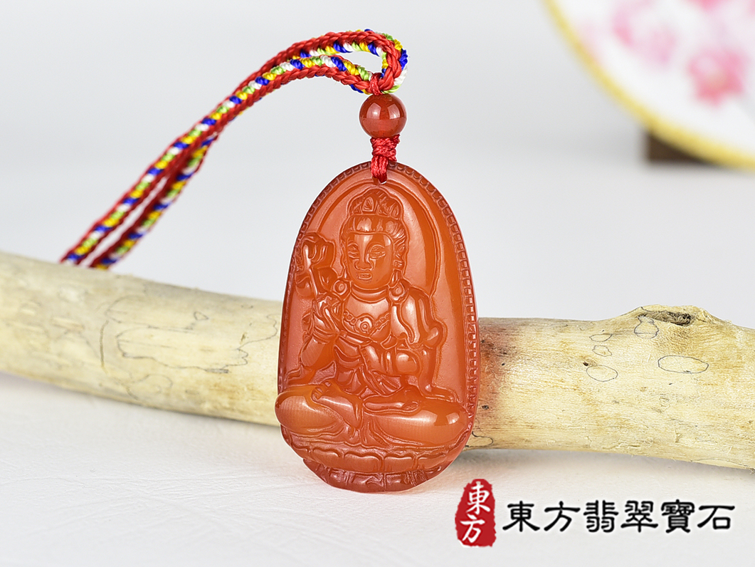 紅瑪瑙大勢至菩薩項鍊玉珮(大勢至菩薩:大勢至菩薩牌紅瑪瑙大勢至菩薩玉珮、紅瑪瑙大勢至菩薩玉墜)。紅瑪瑙大勢至菩薩GY2150。客製化訂做各種紅瑪瑙大勢至菩薩吊墜玉珮項鍊。★附東方翡翠寶石保證卡 1.jpg