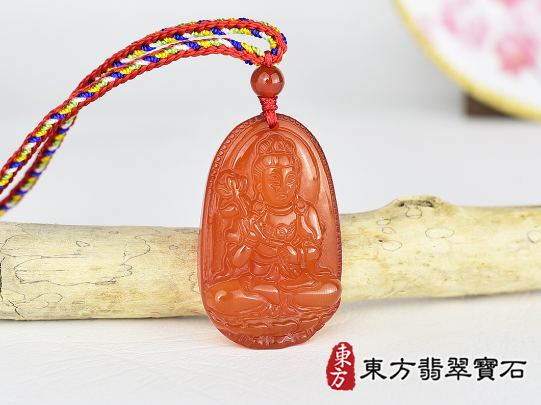 紅瑪瑙大勢至菩薩項鍊玉珮(大勢至菩薩:大勢至菩薩牌紅瑪瑙大勢至菩薩玉珮、紅瑪瑙大勢至菩薩玉墜)。紅瑪瑙大勢至菩薩GY2150。客製化訂做各種紅瑪瑙大勢至菩薩吊墜玉珮項鍊。★附東方翡翠寶石保證卡 2.jpg
