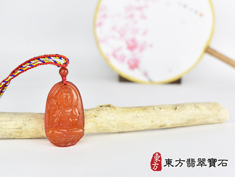 紅瑪瑙大勢至菩薩項鍊玉珮(大勢至菩薩:大勢至菩薩牌紅瑪瑙大勢至菩薩玉珮、紅瑪瑙大勢至菩薩玉墜)。紅瑪瑙大勢至菩薩GY2150。客製化訂做各種紅瑪瑙大勢至菩薩吊墜玉珮項鍊。★附東方翡翠寶石保證卡 4.jpg