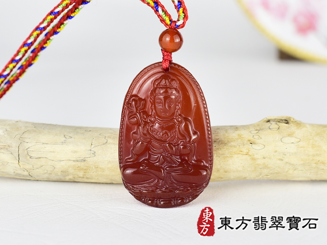 紅瑪瑙大勢至菩薩項鍊玉珮(大勢至菩薩:大勢至菩薩牌紅瑪瑙大勢至菩薩玉珮、紅瑪瑙大勢至菩薩玉墜)。紅瑪瑙大勢至菩薩GY2151。客製化訂做各種紅瑪瑙大勢至菩薩吊墜玉珮項鍊。★附東方翡翠寶石保證卡 0.jpg