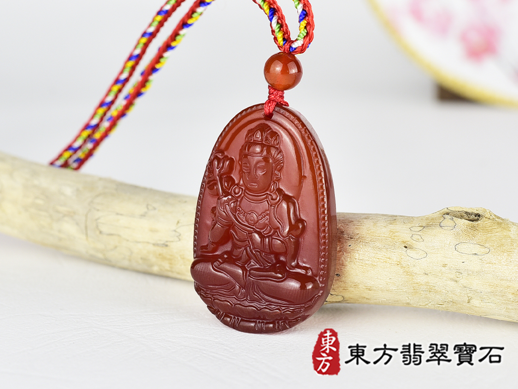 紅瑪瑙大勢至菩薩項鍊玉珮(大勢至菩薩:大勢至菩薩牌紅瑪瑙大勢至菩薩玉珮、紅瑪瑙大勢至菩薩玉墜)。紅瑪瑙大勢至菩薩GY2151。客製化訂做各種紅瑪瑙大勢至菩薩吊墜玉珮項鍊。★附東方翡翠寶石保證卡 1.jpg