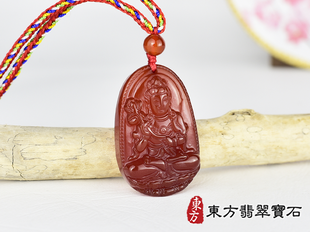 紅瑪瑙大勢至菩薩項鍊玉珮(大勢至菩薩:大勢至菩薩牌紅瑪瑙大勢至菩薩玉珮、紅瑪瑙大勢至菩薩玉墜)。紅瑪瑙大勢至菩薩GY2151。客製化訂做各種紅瑪瑙大勢至菩薩吊墜玉珮項鍊。★附東方翡翠寶石保證卡 2.jpg