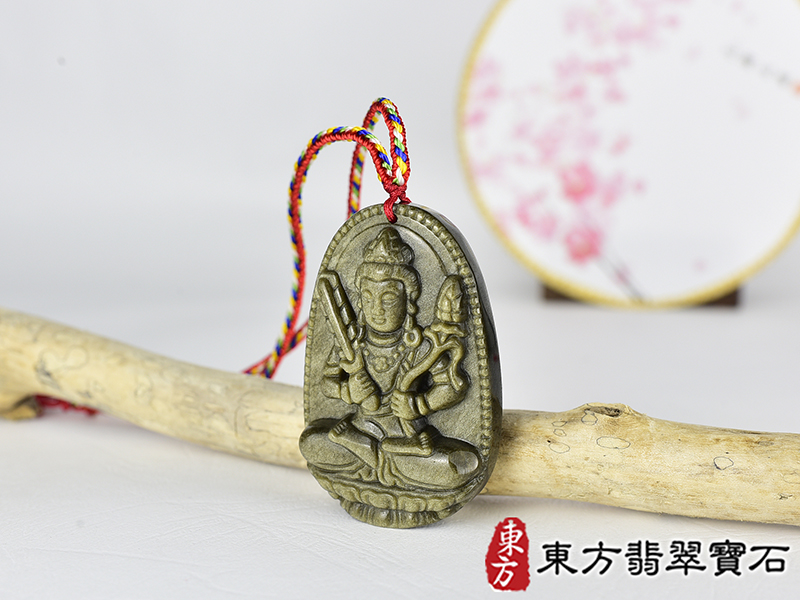 金曜石虛空藏菩薩項鍊玉珮(虛空藏菩薩:虛空藏菩薩牌金曜石虛空藏菩薩玉珮、金曜石虛空藏菩薩玉墜)金曜石虛空藏菩薩,GY2151。客製化訂做各種金曜石虛空藏菩薩吊墜玉珮項鍊。★附東方翡翠寶石保證卡 1.jpg