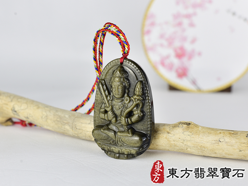 金曜石虛空藏菩薩項鍊玉珮(虛空藏菩薩:虛空藏菩薩牌金曜石虛空藏菩薩玉珮、金曜石虛空藏菩薩玉墜)金曜石虛空藏菩薩,GY2152。客製化訂做各種金曜石虛空藏菩薩吊墜玉珮項鍊。★附東方翡翠寶石保證卡 1.jpg