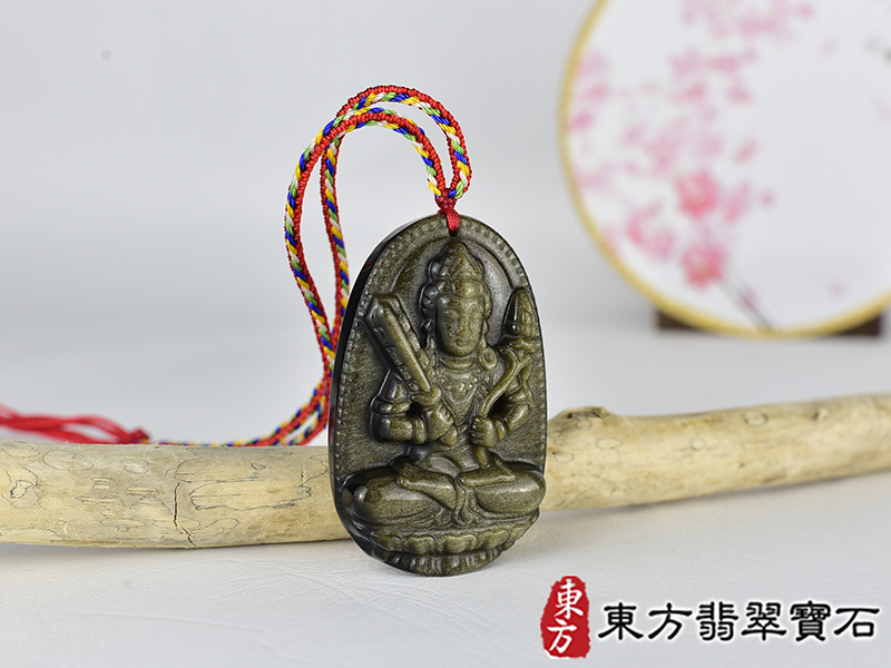 金曜石虛空藏菩薩項鍊玉珮(虛空藏菩薩:虛空藏菩薩牌金曜石虛空藏菩薩玉珮、金曜石虛空藏菩薩玉墜)金曜石虛空藏菩薩,GY2152。客製化訂做各種金曜石虛空藏菩薩吊墜玉珮項鍊。★附東方翡翠寶石保證卡 2.jpg