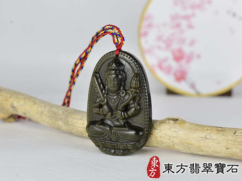 金曜石虛空藏菩薩項鍊玉珮(虛空藏菩薩:虛空藏菩薩牌金曜石虛空藏菩薩玉珮、金曜石虛空藏菩薩玉墜)金曜石虛空藏菩薩,GY2153。客製化訂做各種金曜石虛空藏菩薩吊墜玉珮項鍊。★附東方翡翠寶石保證卡 1.jpg