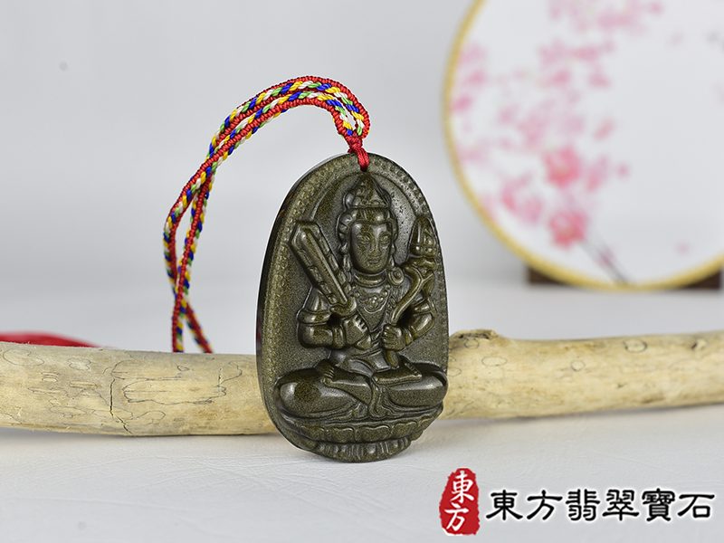 金曜石虛空藏菩薩項鍊玉珮(虛空藏菩薩:虛空藏菩薩牌金曜石虛空藏菩薩玉珮、金曜石虛空藏菩薩玉墜)金曜石虛空藏菩薩,GY2153。客製化訂做各種金曜石虛空藏菩薩吊墜玉珮項鍊。★附東方翡翠寶石保證卡 2.jpg