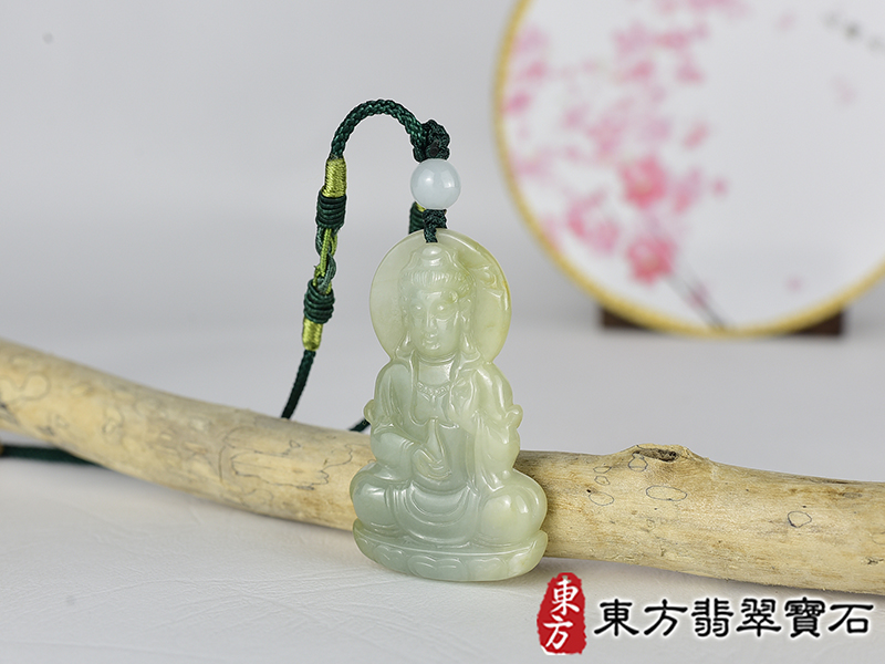 翡翠寶瓶觀音項鍊玉珮(觀世音菩薩:觀音牌A貨翡翠觀音玉珮、緬甸玉觀世音菩薩玉墜)。糯種翡翠觀音,GY2175。客製化訂做各種翡翠觀音吊墜玉珮項鍊。★附A貨翡翠雙證書 1.jpg
