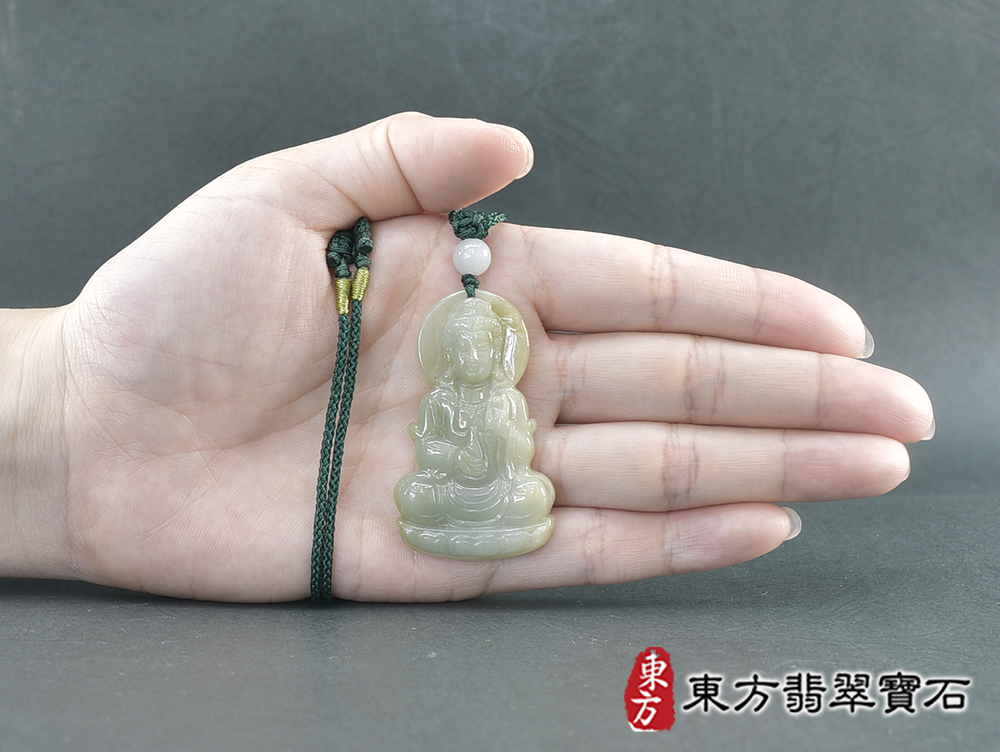 翡翠寶瓶觀音項鍊玉珮(觀世音菩薩:觀音牌A貨翡翠觀音玉珮、緬甸玉觀世音菩薩玉墜)。糯種翡翠觀音,GY2175。客製化訂做各種翡翠觀音吊墜玉珮項鍊。★附A貨翡翠雙證書 5.jpg