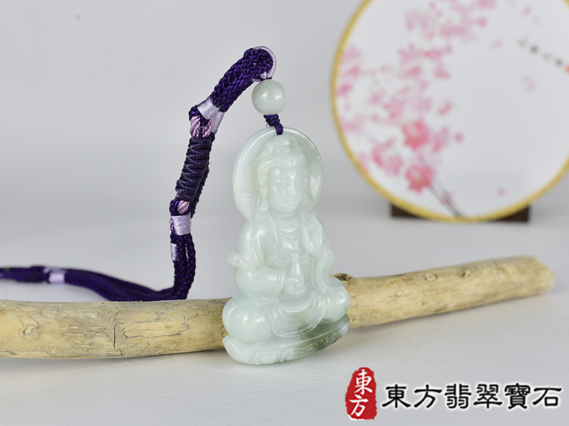 翡翠寶瓶觀音項鍊玉珮(觀世音菩薩:觀音牌A貨翡翠觀音玉珮、緬甸玉觀世音菩薩玉墜)。糯種翡翠觀音,GY2177。客製化訂做各種翡翠觀音吊墜玉珮項鍊。★附A貨翡翠雙證書 2.jpg