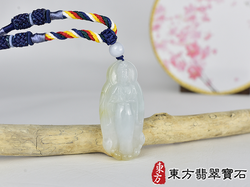 翡翠寶瓶觀音項鍊玉珮(觀世音菩薩:觀音牌A貨翡翠觀音玉珮、緬甸玉觀世音菩薩玉墜)。糯種翡翠觀音,GY2180。客製化訂做各種翡翠觀音吊墜玉珮項鍊。★附A貨翡翠雙證書 2.jpg