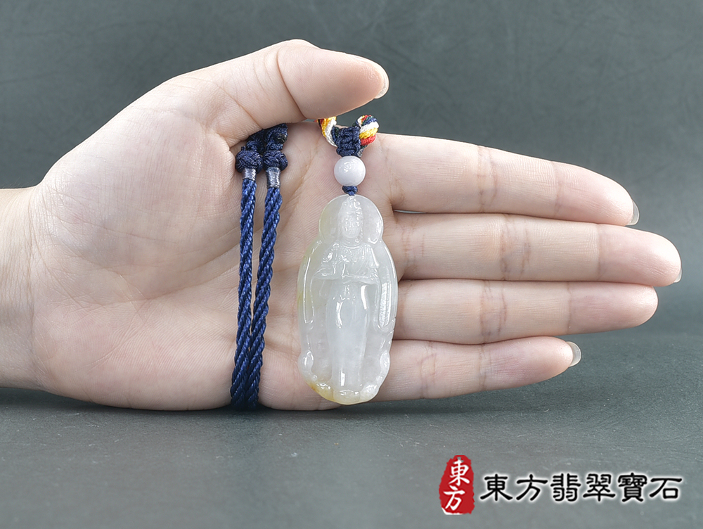 翡翠寶瓶觀音項鍊玉珮(觀世音菩薩:觀音牌A貨翡翠觀音玉珮、緬甸玉觀世音菩薩玉墜)。糯種翡翠觀音,GY2180。客製化訂做各種翡翠觀音吊墜玉珮項鍊。★附A貨翡翠雙證書 5.jpg