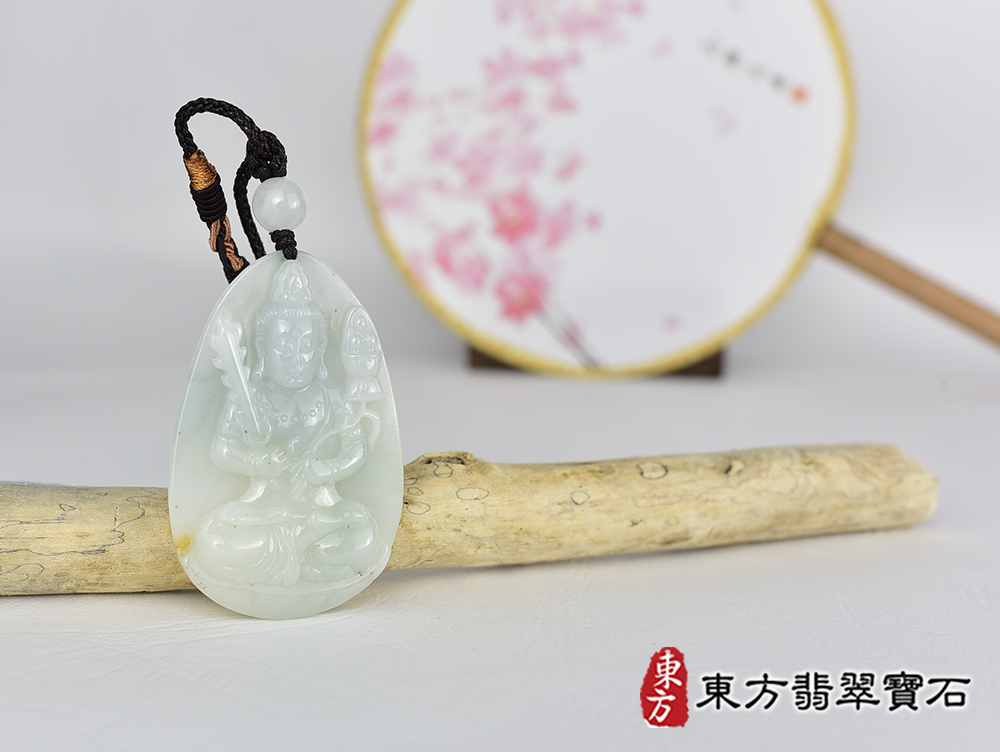 翡翠虛空藏菩薩項鍊玉珮(觀世音菩薩:觀音牌A貨翡翠觀音玉珮、緬甸玉虛空藏菩薩玉墜)。糯種翡翠觀音,GY2181。客製化訂做各種翡翠觀音吊墜玉珮項鍊。★附A貨翡翠雙證書 4.jpg