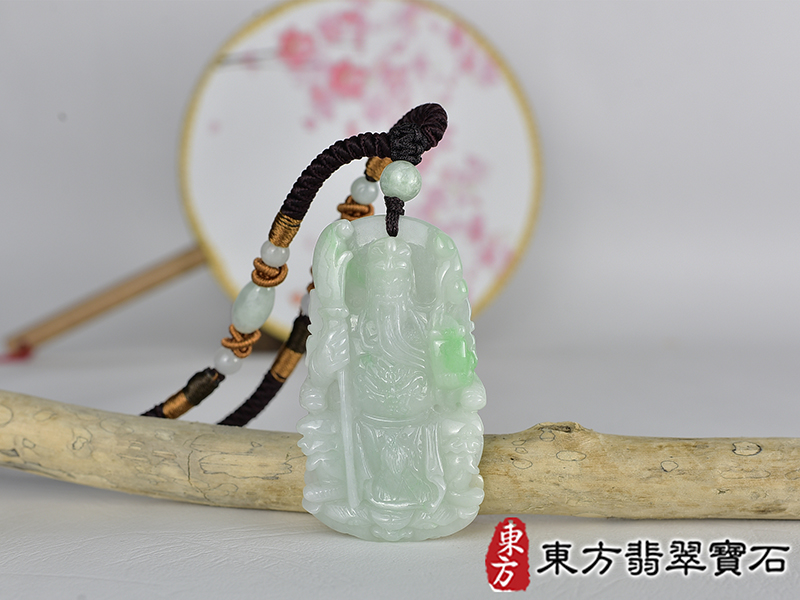 翡翠關公項鍊玉珮(關聖帝君:關公牌A貨翡翠關公玉珮、緬甸玉關公玉墜)。關公,KG688。客製化訂做各種翡翠關公吊墜玉珮項鍊。★附A貨翡翠雙證書 0.jpg