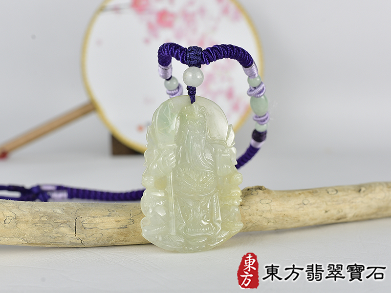 翡翠關公項鍊玉珮(關聖帝君:關公牌A貨翡翠關公玉珮、緬甸玉關公玉墜)。關公,KG689。客製化訂做各種翡翠關公吊墜玉珮項鍊。★附A貨翡翠雙證書 2.jpg