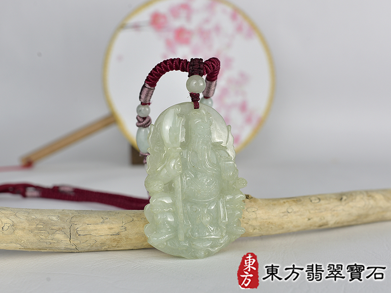 翡翠關公項鍊玉珮(關聖帝君:關公牌A貨翡翠關公玉珮、緬甸玉關公玉墜)。關公,KG692。客製化訂做各種翡翠關公吊墜玉珮項鍊。★附A貨翡翠雙證書 2.jpg
