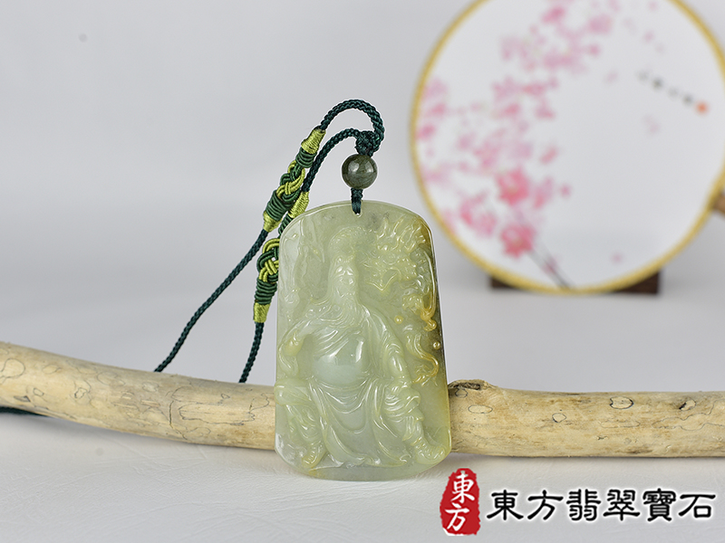 翡翠關公項鍊玉珮(關聖帝君:關公牌A貨翡翠關公玉珮、緬甸玉關公玉墜)。關公,KG737。客製化訂做各種翡翠關公吊墜玉珮項鍊。★附A貨翡翠雙證書 0.jpg