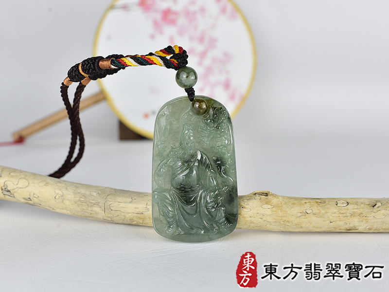 翡翠關公項鍊玉珮(關聖帝君:關公牌A貨翡翠關公玉珮、緬甸玉關公玉墜)。關公,KG738。客製化訂做各種翡翠關公吊墜玉珮項鍊。★附A貨翡翠雙證書 0.jpg