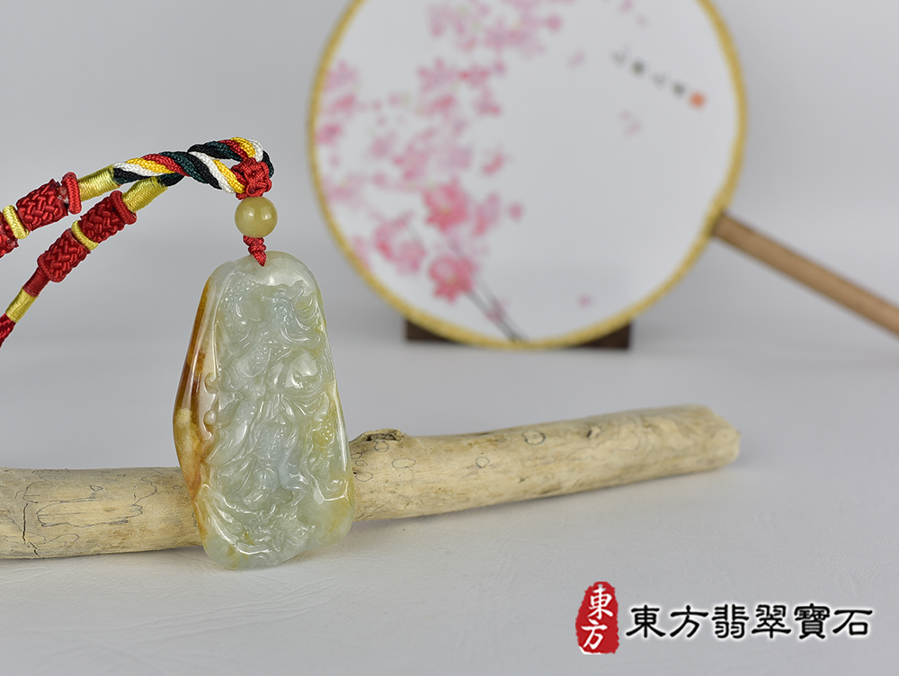 翡翠關公項鍊玉珮(關聖帝君:關公牌A貨翡翠關公玉珮、緬甸玉關公玉墜)。關公,KG740。客製化訂做各種翡翠關公吊墜玉珮項鍊。★附A貨翡翠雙證書 4.jpg