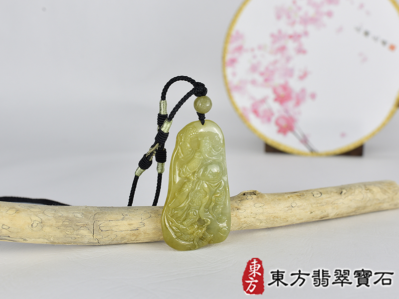 翡翠關公項鍊玉珮(關聖帝君:關公牌A貨翡翠關公玉珮、緬甸玉關公玉墜)。關公,KG741。客製化訂做各種翡翠關公吊墜玉珮項鍊。★附A貨翡翠雙證書 2.jpg