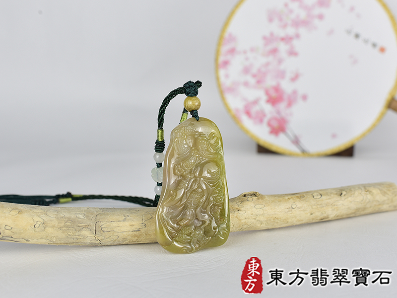 翡翠關公項鍊玉珮(關聖帝君:關公牌A貨翡翠關公玉珮、緬甸玉關公玉墜)。關公,KG743。客製化訂做各種翡翠關公吊墜玉珮項鍊。★附A貨翡翠雙證書 2.jpg