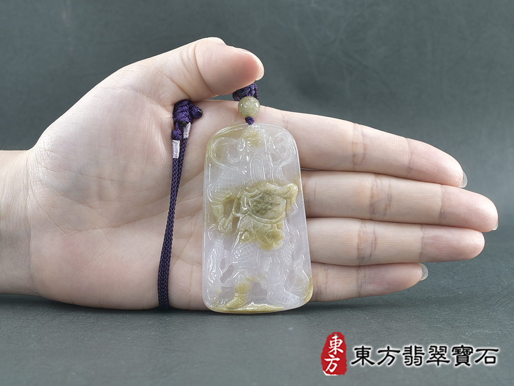 翡翠關公項鍊玉珮(關聖帝君:關公牌A貨翡翠關公玉珮、緬甸玉關公玉墜)。關公,KG745。客製化訂做各種翡翠關公吊墜玉珮項鍊。★附A貨翡翠雙證書 5.jpg