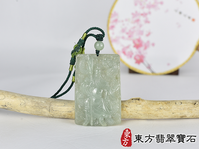 翡翠關公項鍊玉珮(關聖帝君:關公牌A貨翡翠關公玉珮、緬甸玉關公玉墜)。關公,KG746。客製化訂做各種翡翠關公吊墜玉珮項鍊。★附A貨翡翠雙證書 0.jpg