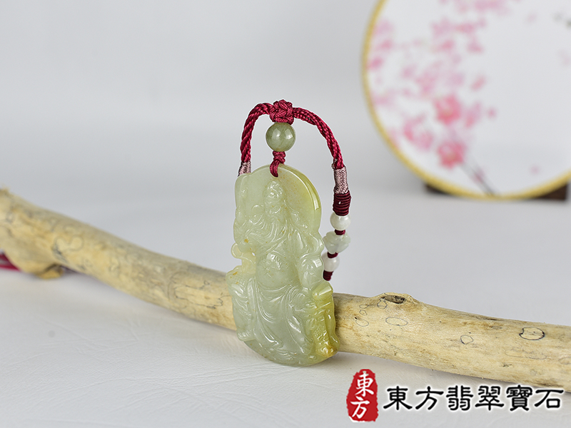 翡翠關公項鍊玉珮(關聖帝君:關公牌A貨翡翠關公玉珮、緬甸玉關公玉墜)。關公,KG747。客製化訂做各種翡翠關公吊墜玉珮項鍊。★附A貨翡翠雙證書 1.jpg